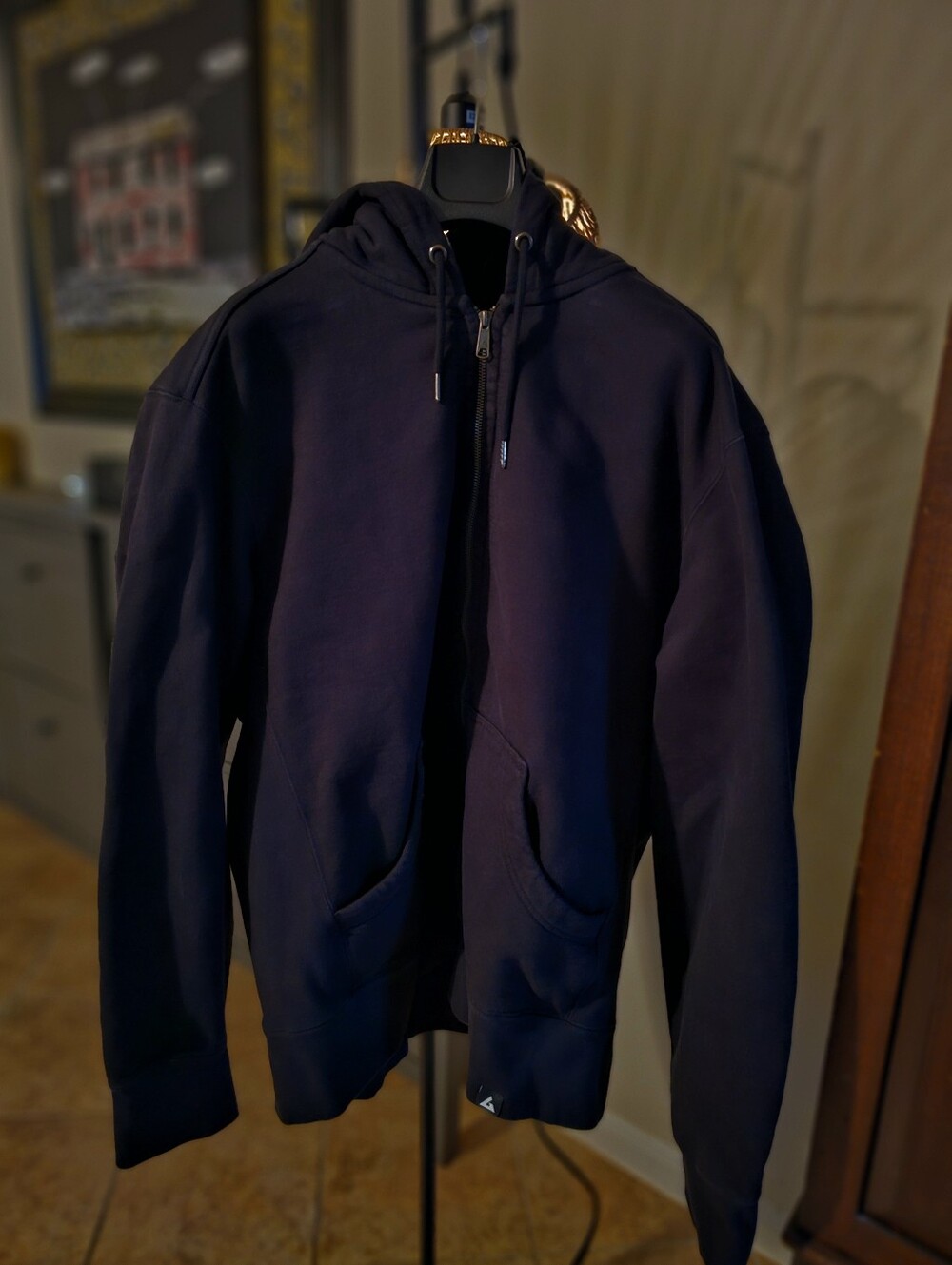 American Giant Black Heavyweight Full Zip-Up Hoodie